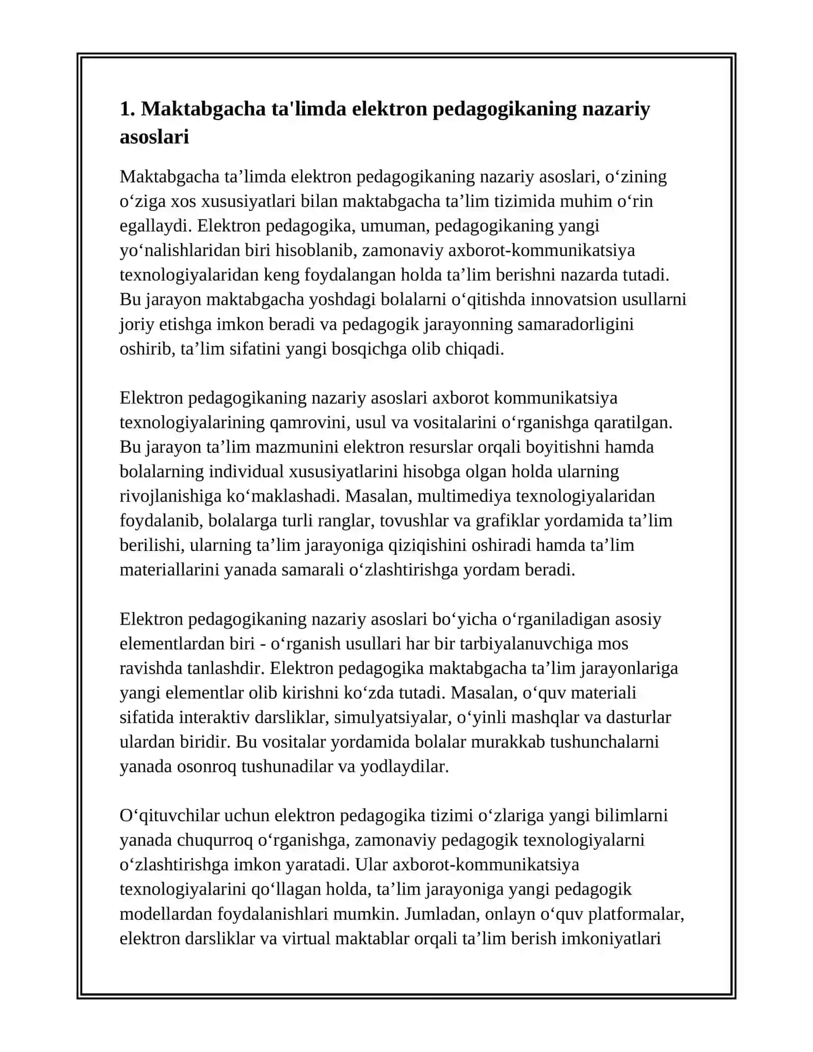 MAKTABGACHA TALIM ERNOPEDAGOGIKASINING TALIM TIZIMIDAGI ORNI 3