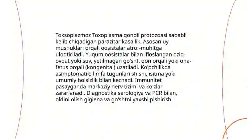 Parazit kasalliklar toksoplazmos 3