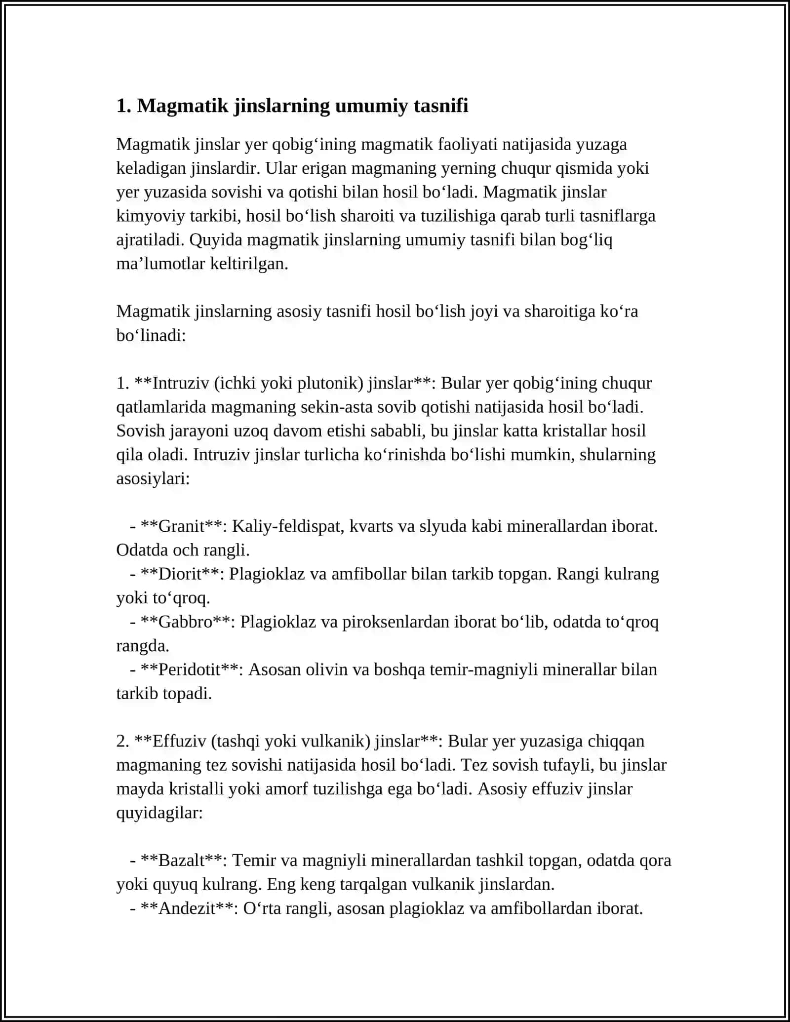 MAGMATIK JINSLAR TASNIFI 3