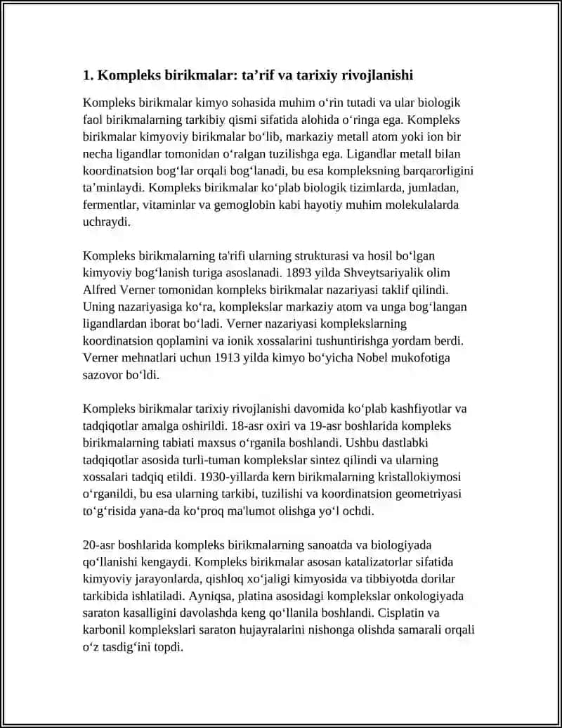 KOMPLEKS BIRIKMALAR VA BIOLOGIK FAOL BIRIKMALAR 3