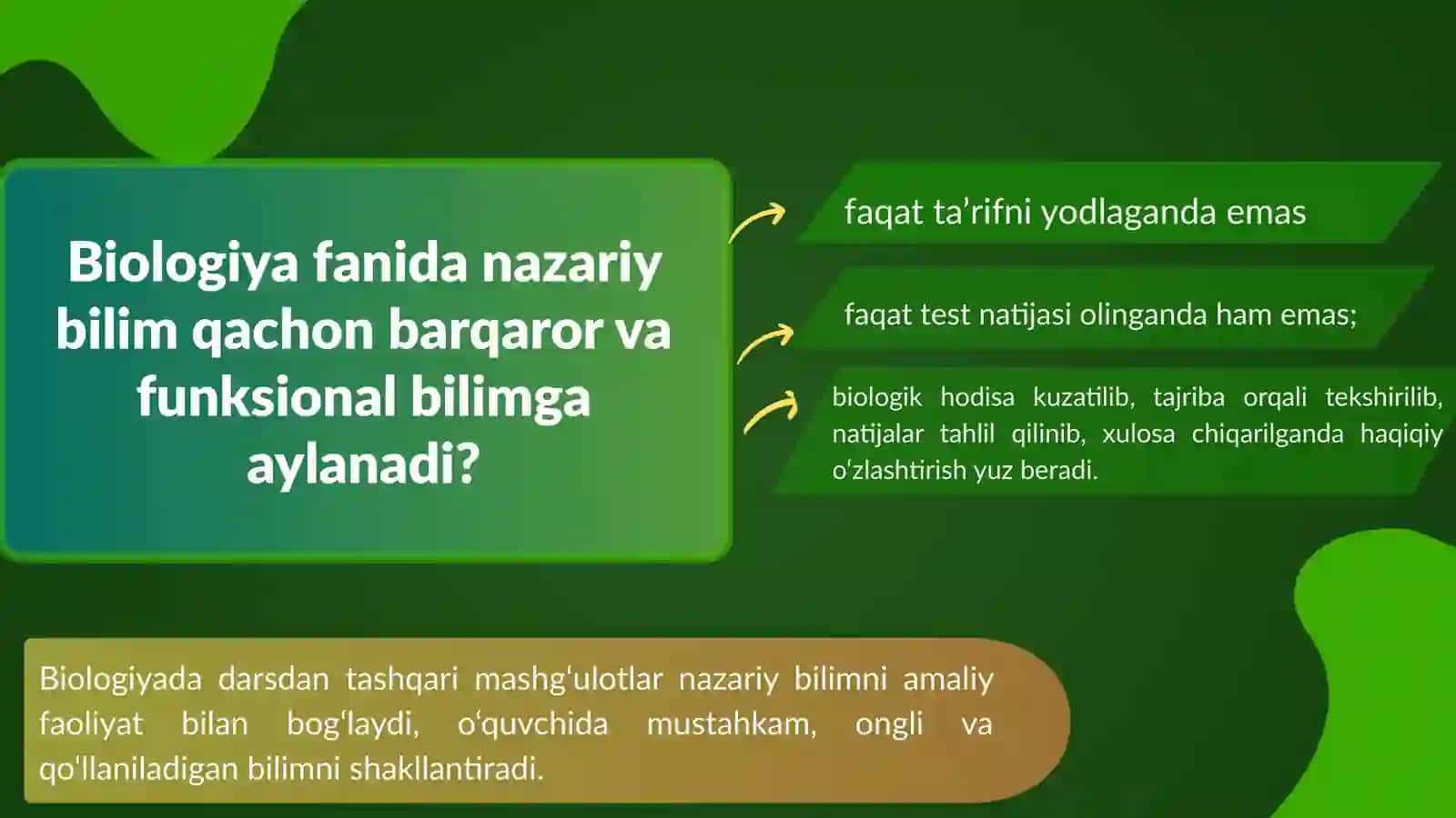 Biologiya darslarida darsdan tashqari ishlar 3