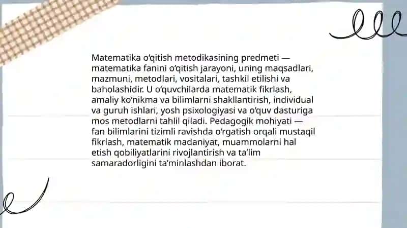 Matematika o‘qitish metodikasi 3