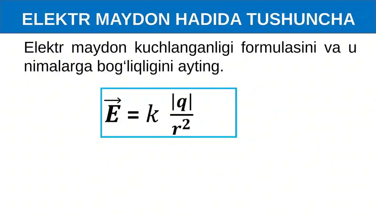 MAVZU: O‘TKAZGICHLARDA ELEKTR ZARAYLARNING TAQSIMLANISHI 3