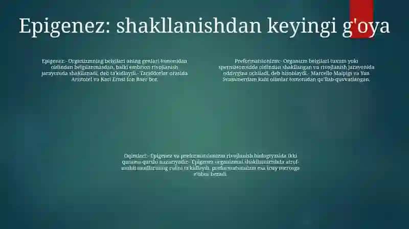 Epigenez Va Preformizm Oqimlari 3