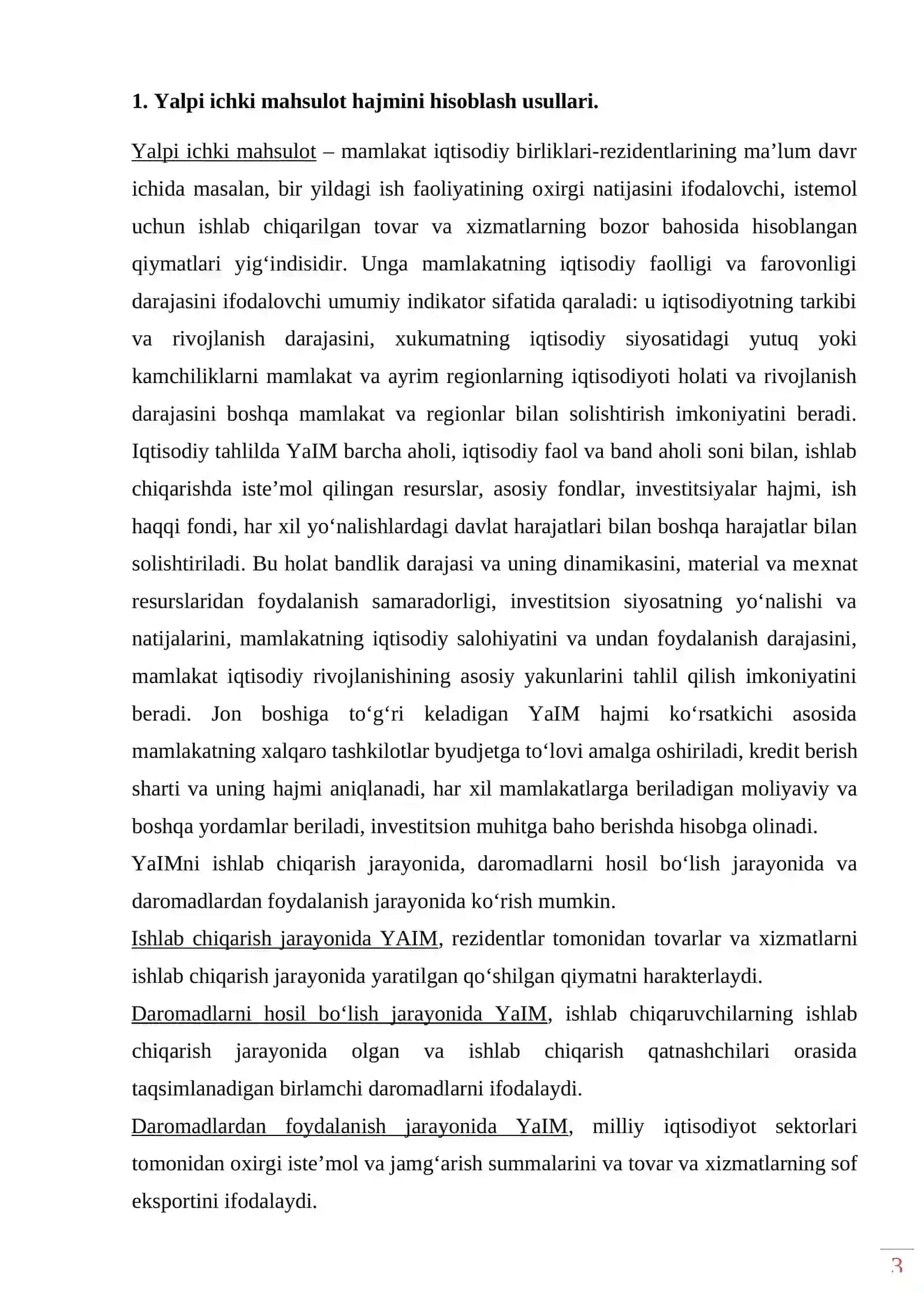 Yalpi ichki maxsulotni hisoblash usullari 3