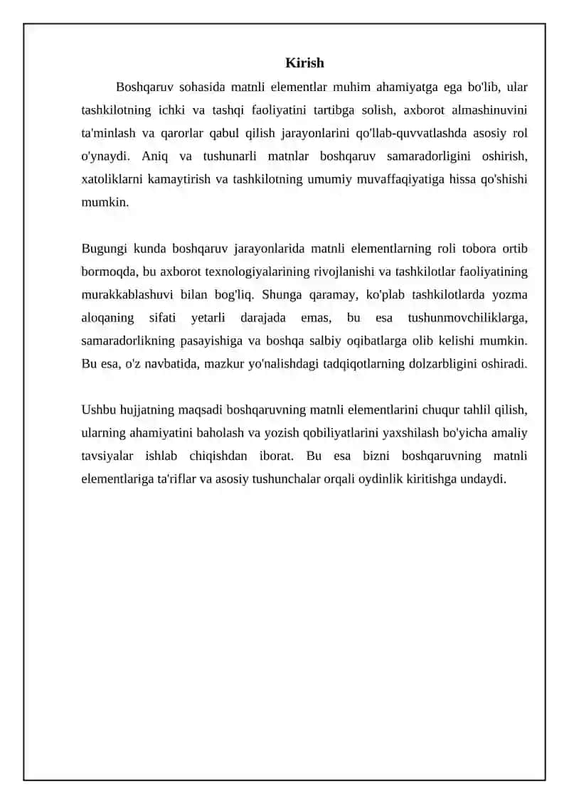 Boshqaruvning matnli elementlari 3