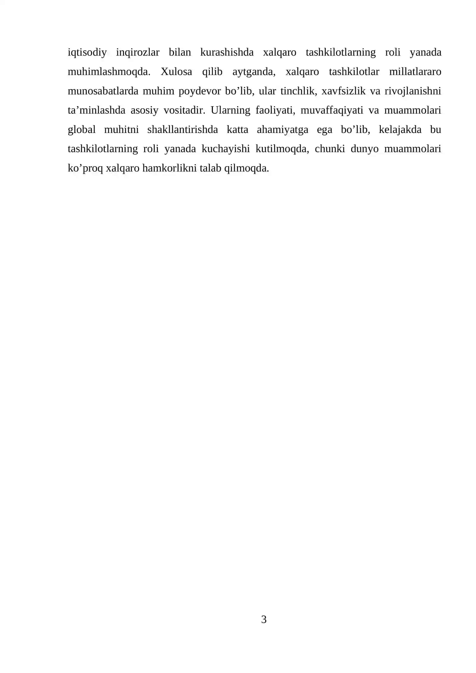 MILLATLARARO MUNOSABATLARDA XALQARO TASHKILOTLARNING O`RNI VA ROLI 3