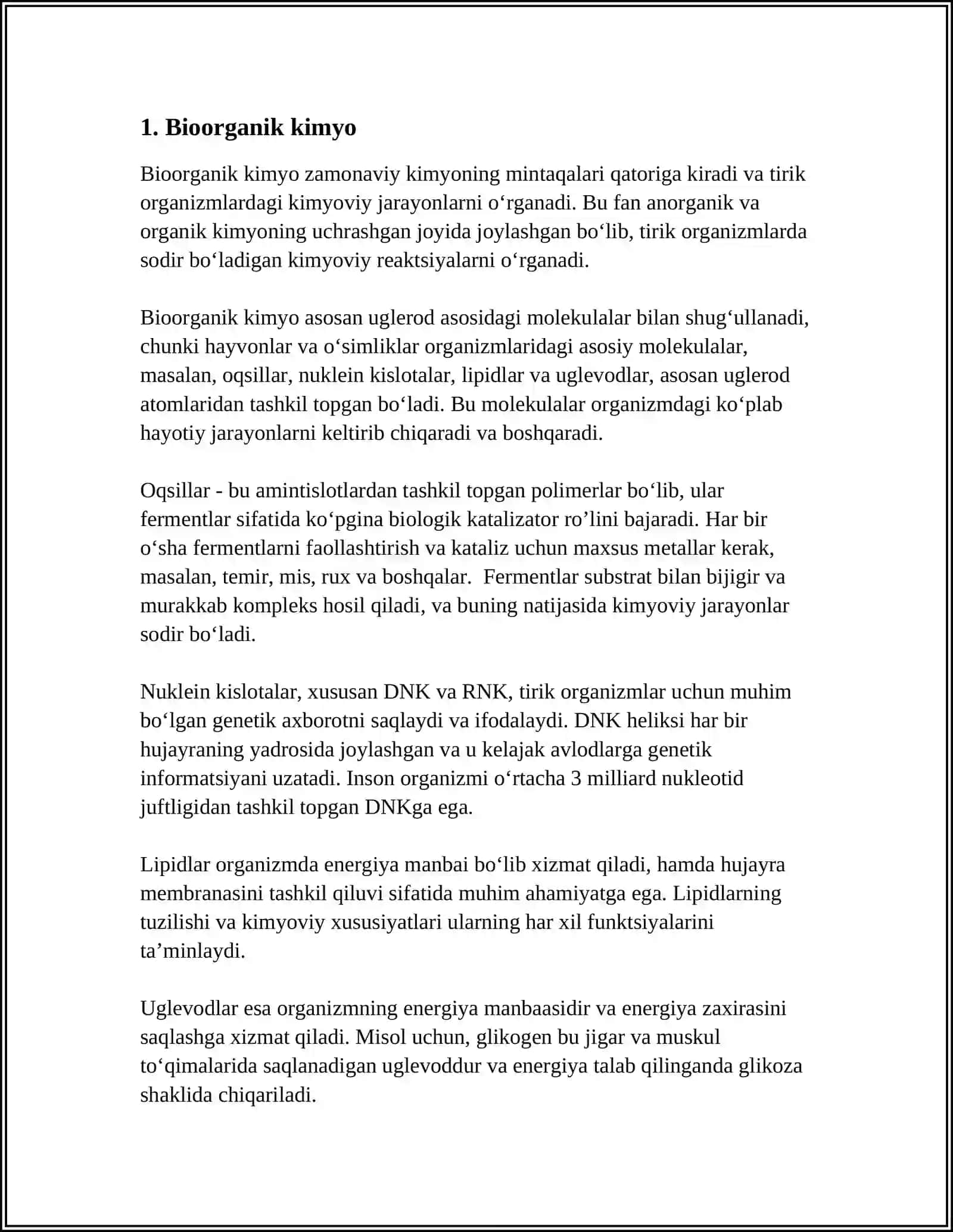 Bioorganik kimyo 3