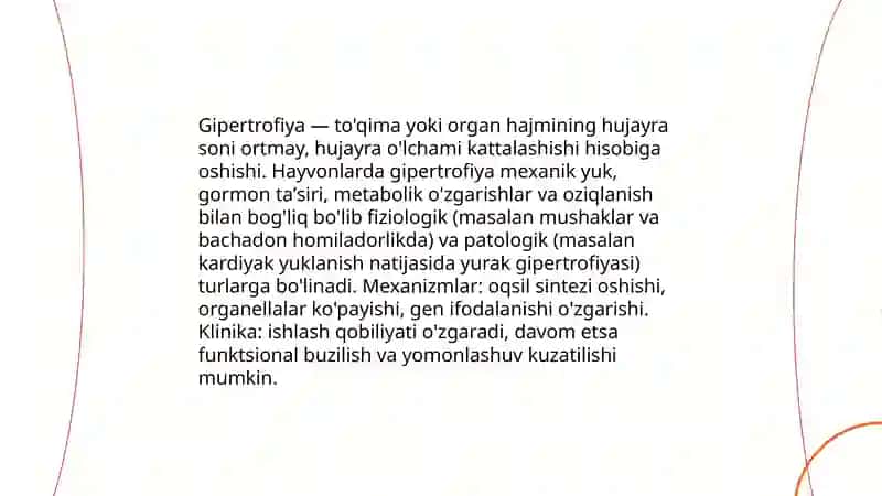 Hayvonlarda Gipertrofiya va uning turlari 3