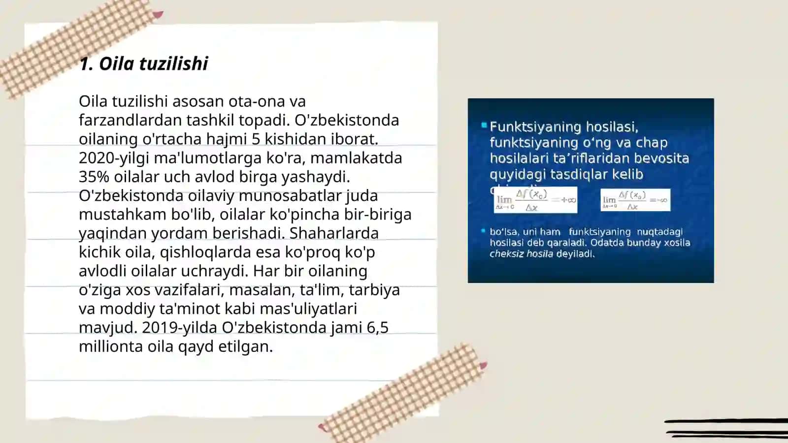 Oilava uning asosiy funksiyalari 3