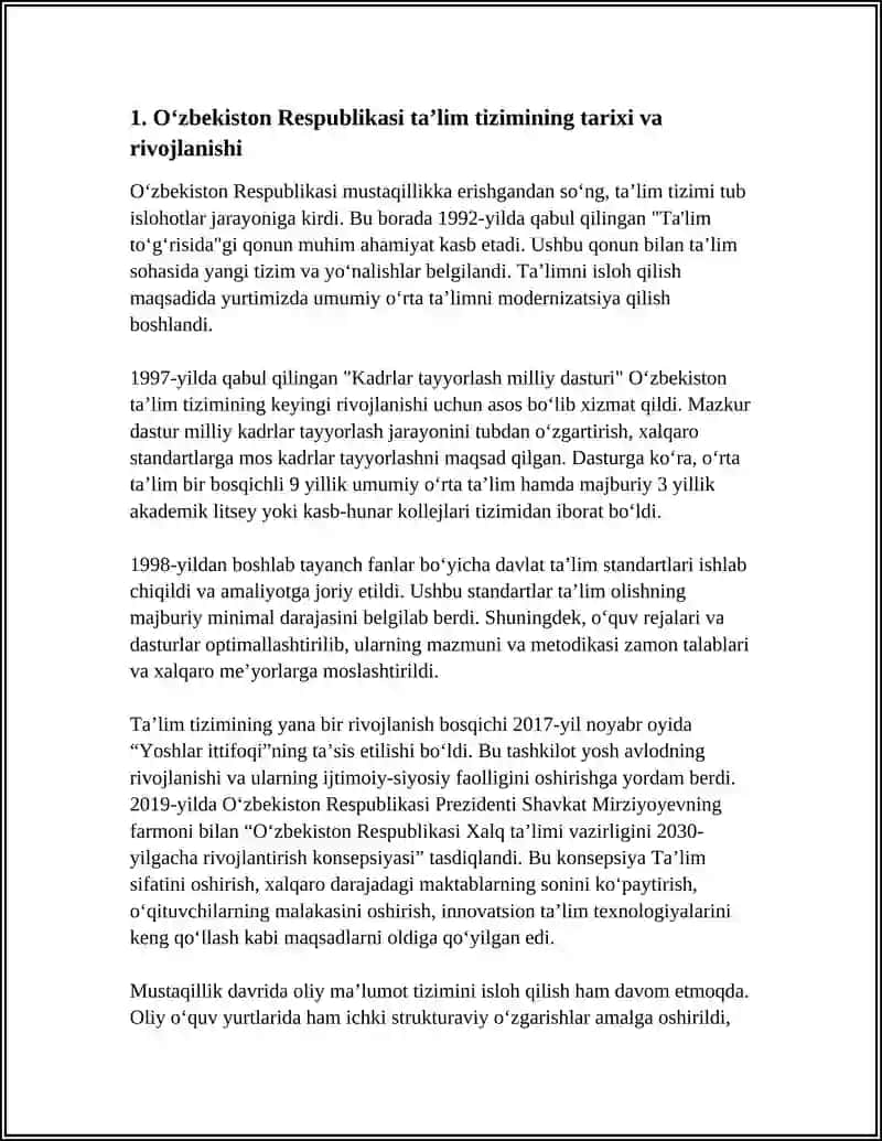 Oʻzbekiston Respublikasi taʼlim tizimining tarixi va rivojlanishi 3