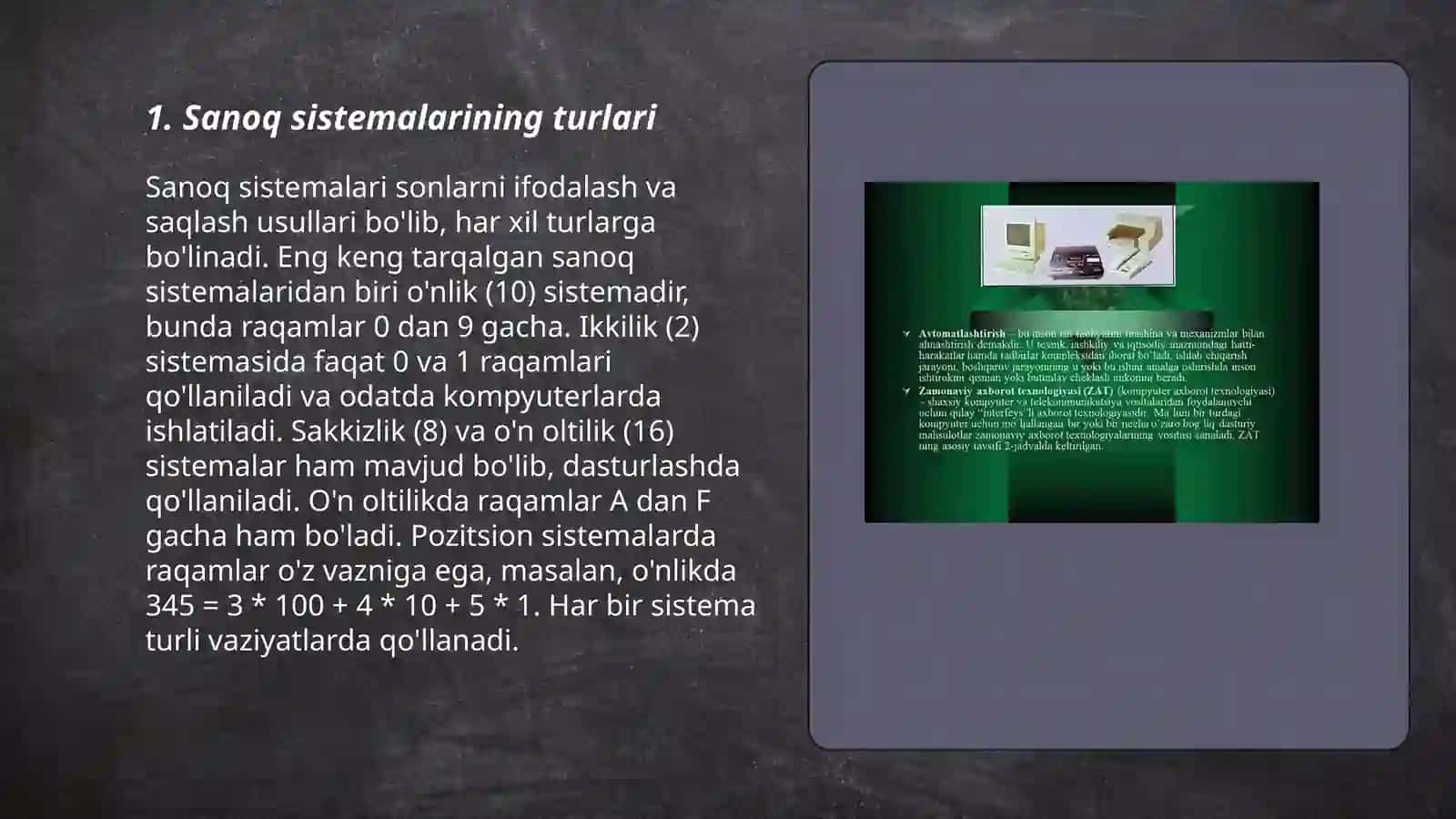 Sanoq sistemalari. Texnika xavfsizligi 3