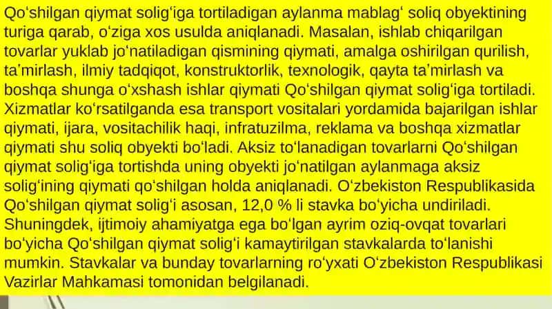 Qo’shilgan qiymat soliği haqida tushuncha 3