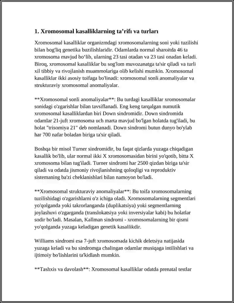 XROMOSOMA KASALLIKLARI 3