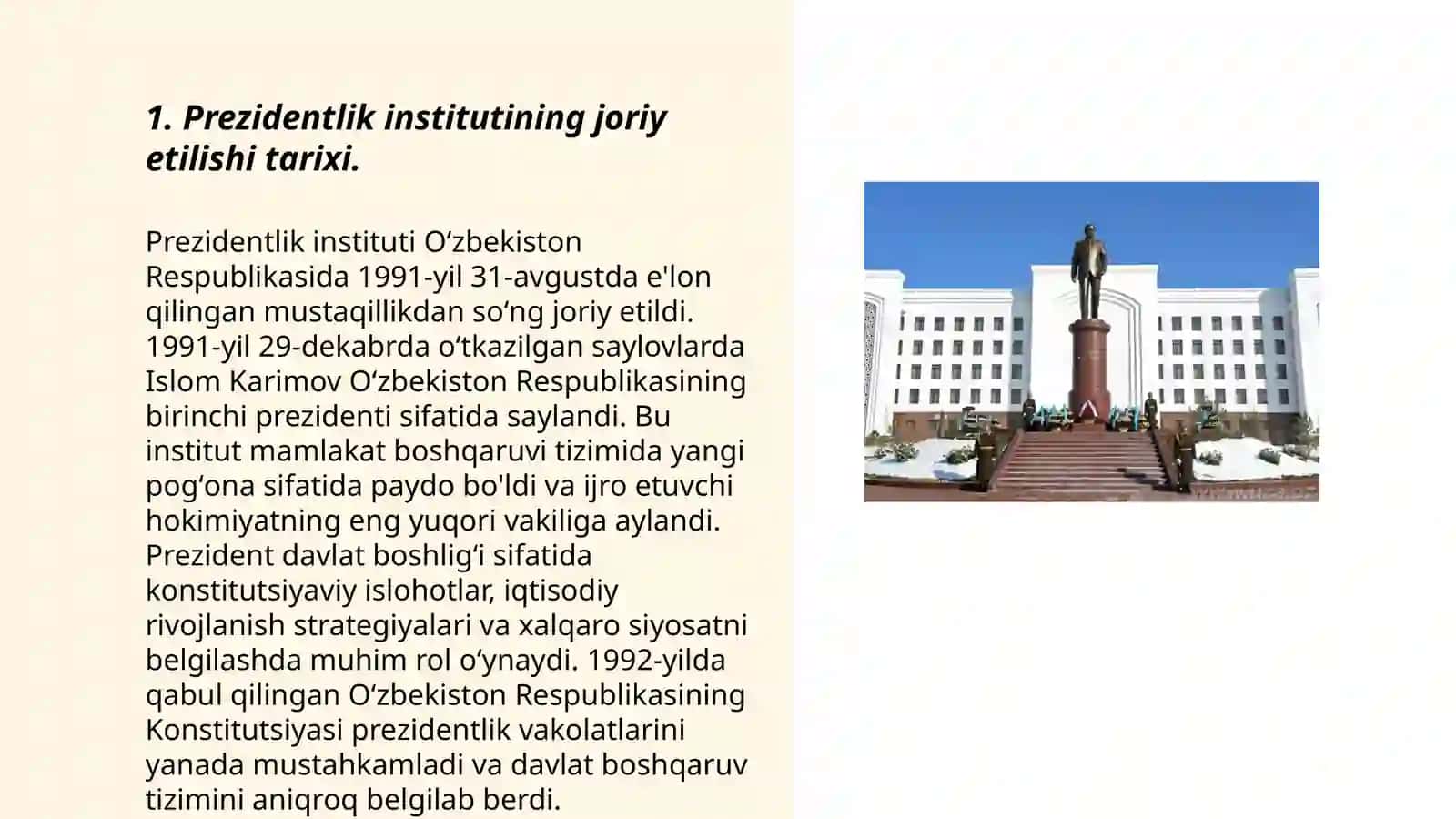 Prezidentlik institutining joriy etilishi 3