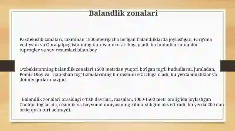 O'zbekiston Hududi Relyefi 3