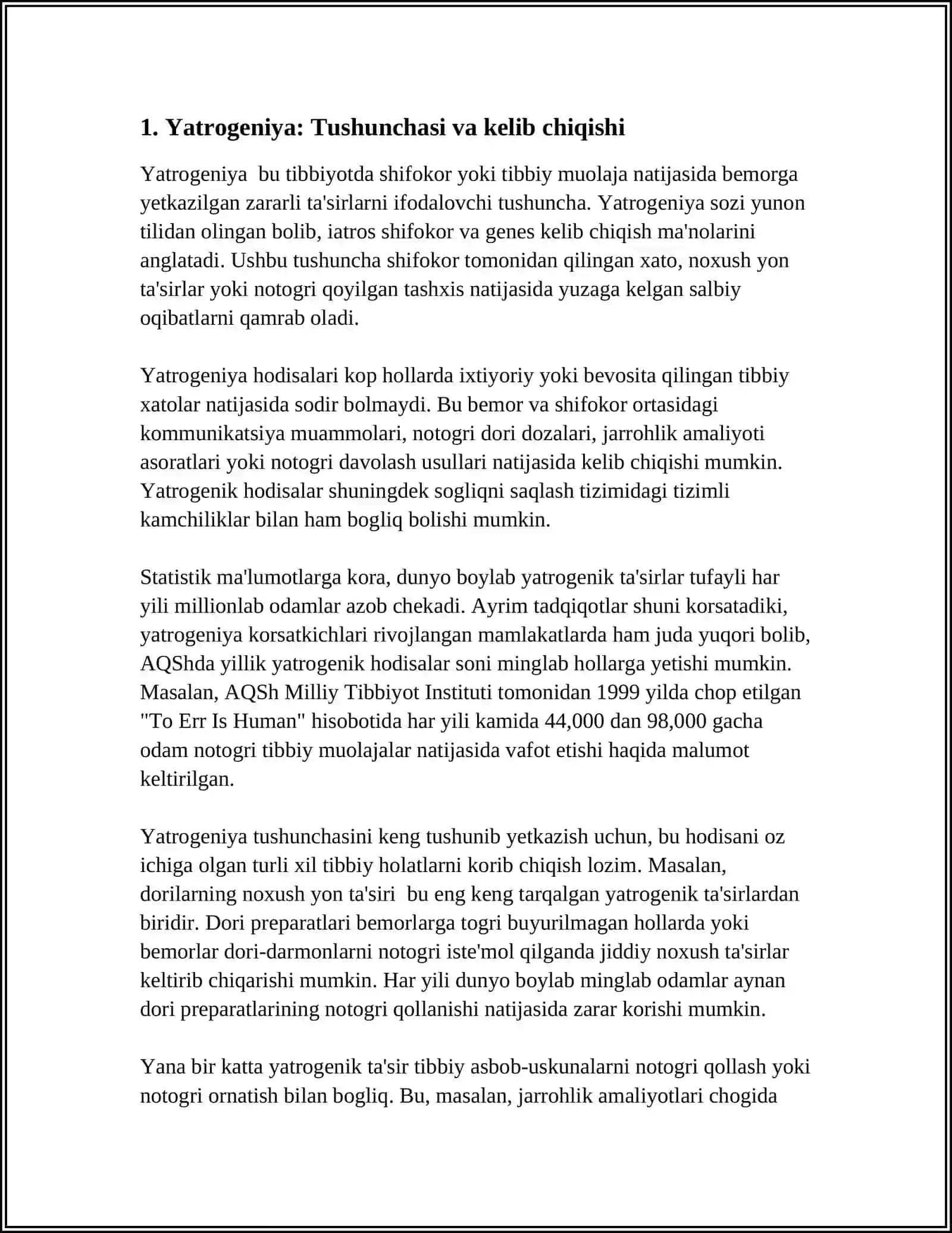 TIBBIYOT MUOMMOSI YATROGENIYA 3
