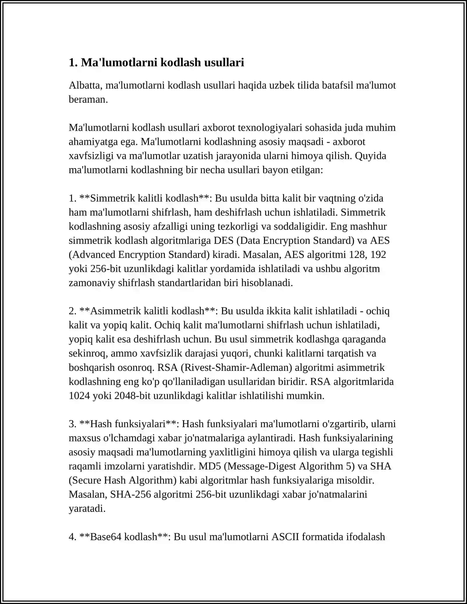 Ma'lumotlarni kodlash usullari 3