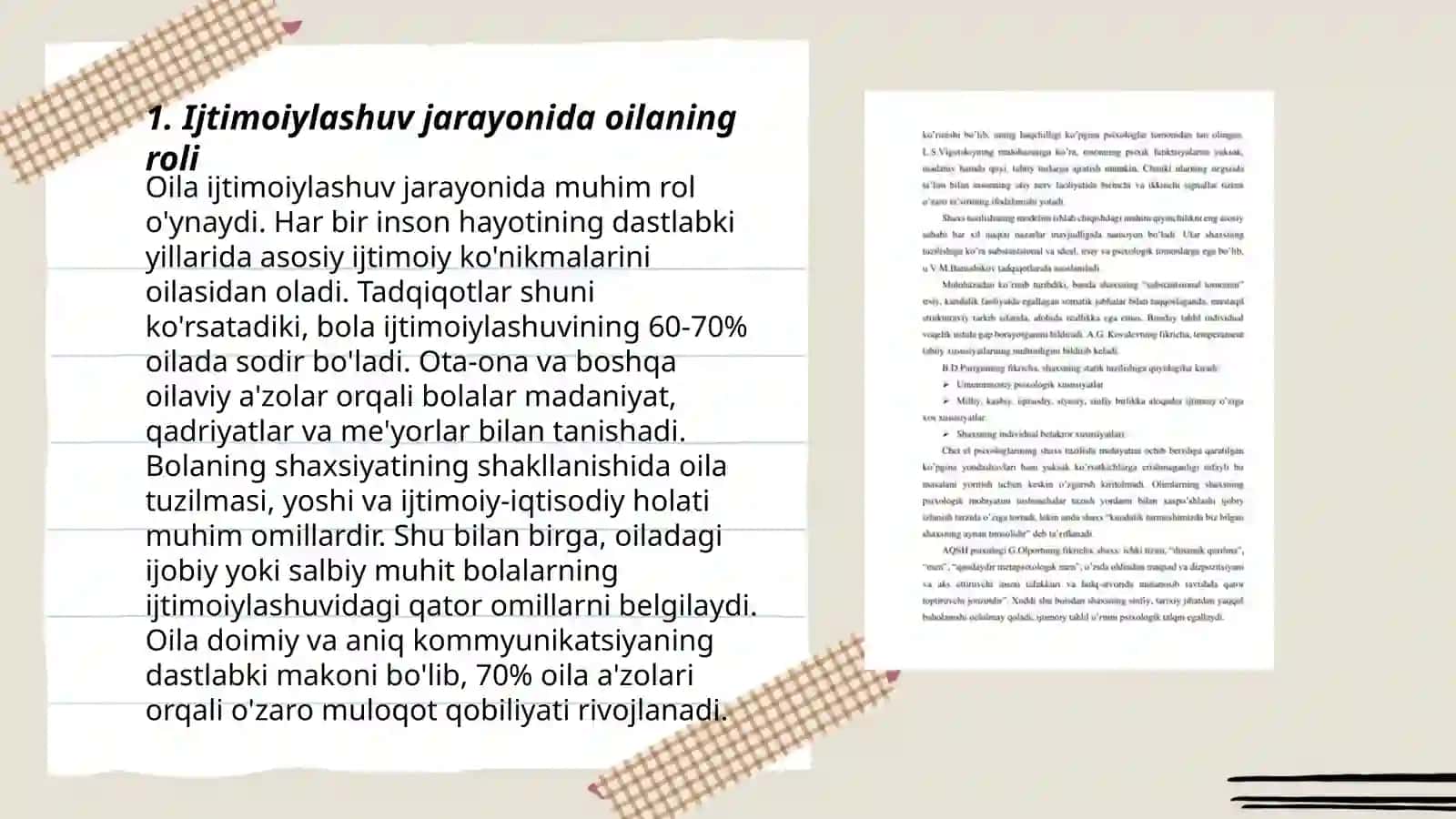 Ijtimoiylashuv jarayonida muhitning o'rni 3