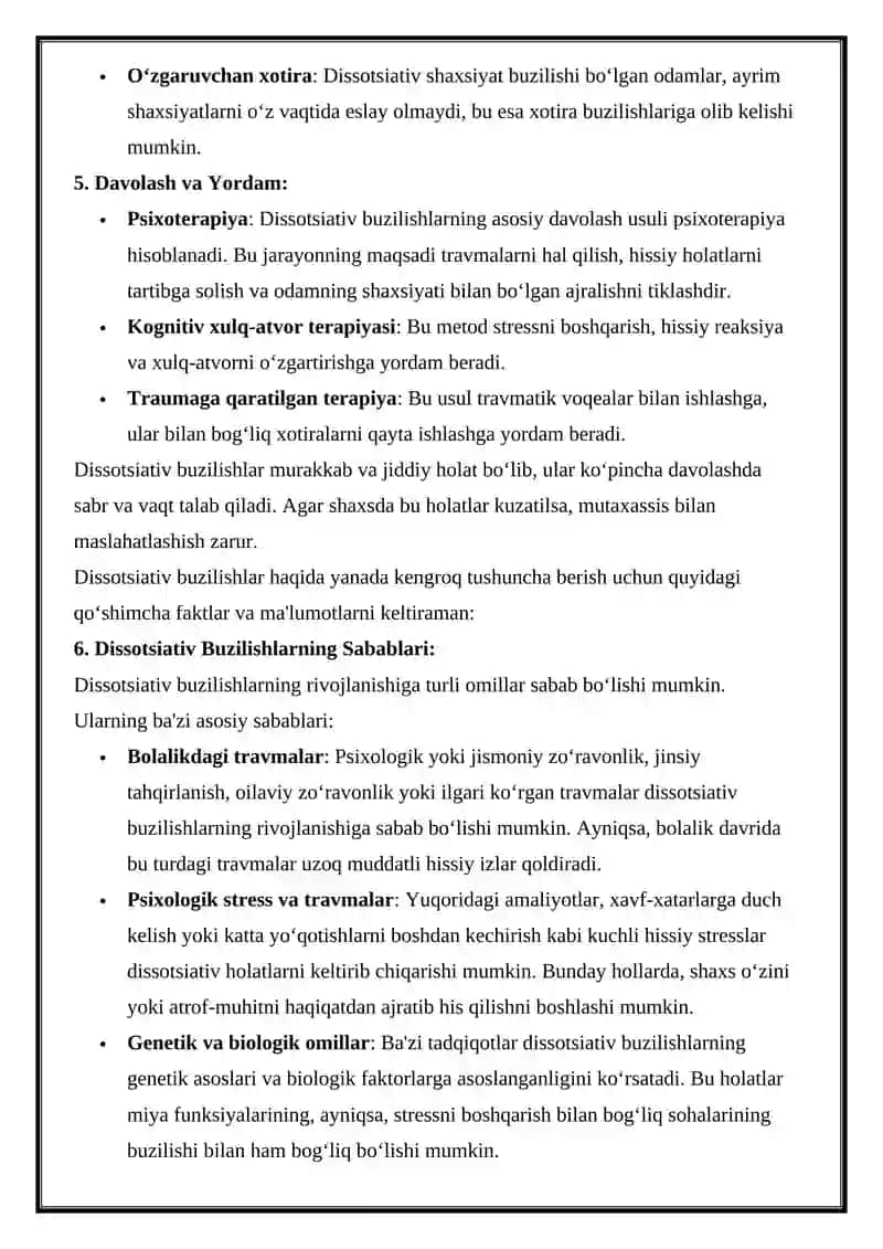 Dissotsiativ buzilishlar 3