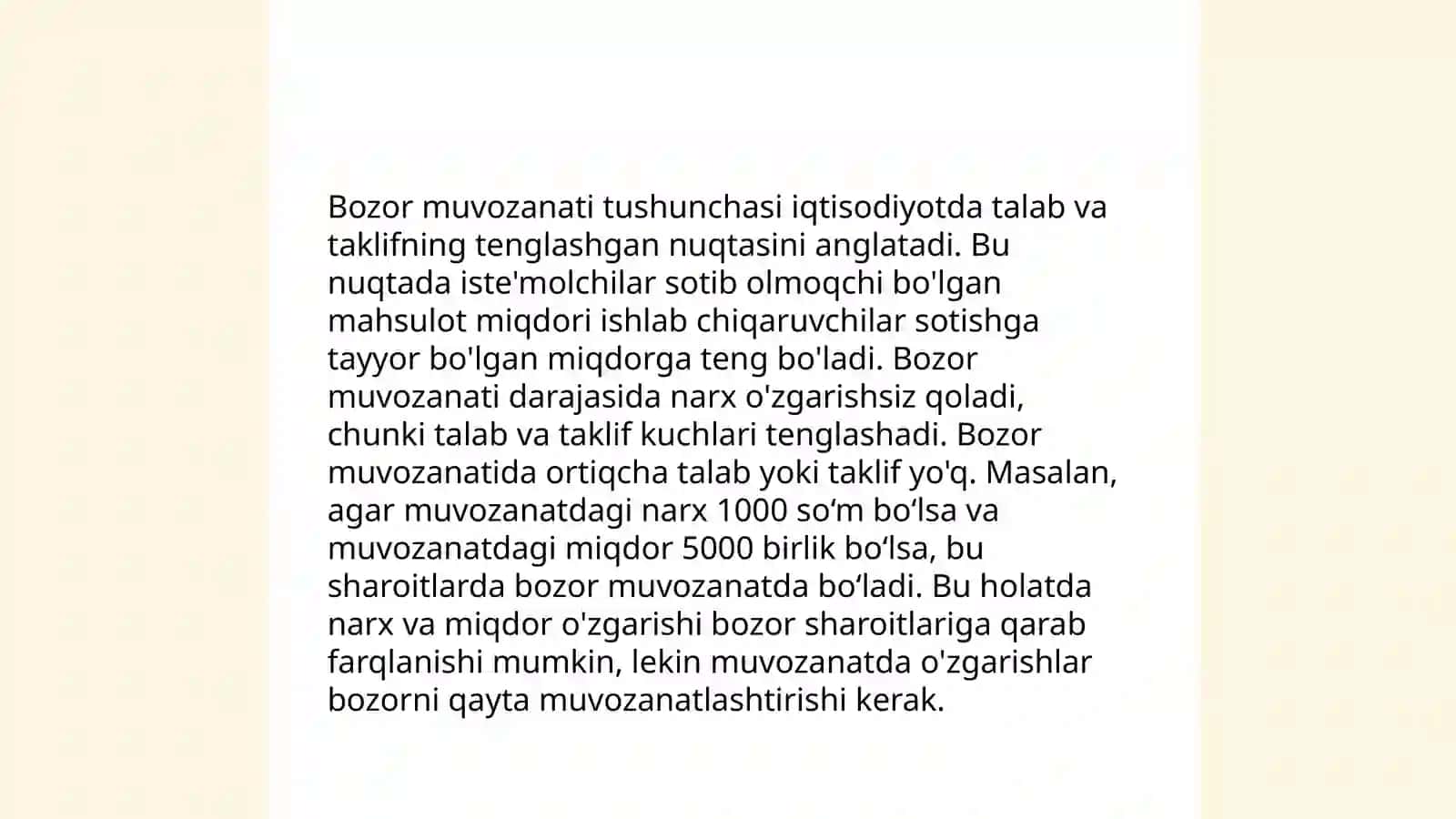 Bozor muvozanati modellari 3