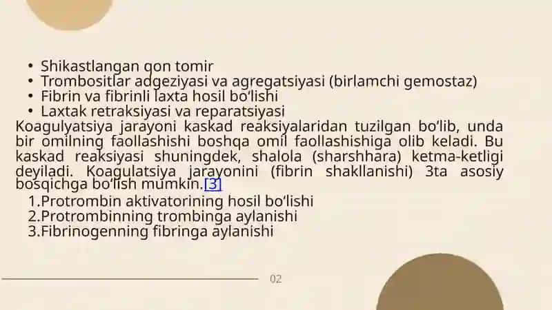 KOAGULYATSIYA (QON IVISHI) 3