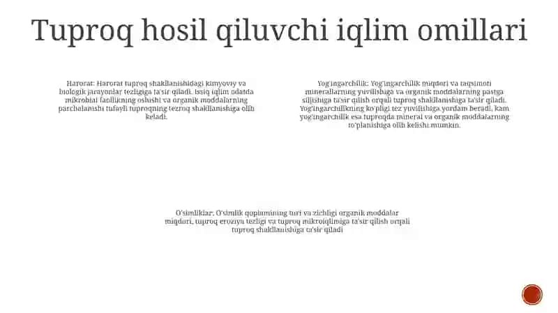 Tuproq Hosil BoʻLishida Iqlimning OʻRni 3
