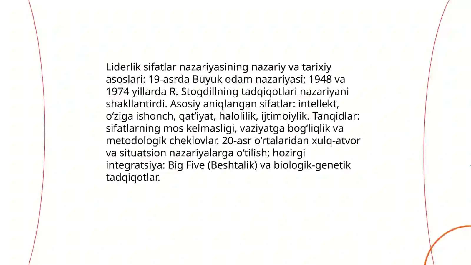 Liderlik sifatlar nazariyasi 3