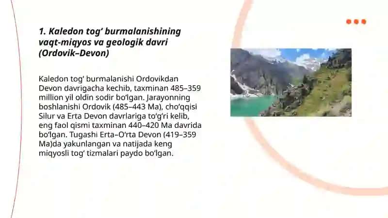 Kaledon togʻ burmalanish bosqichi tarixi 3