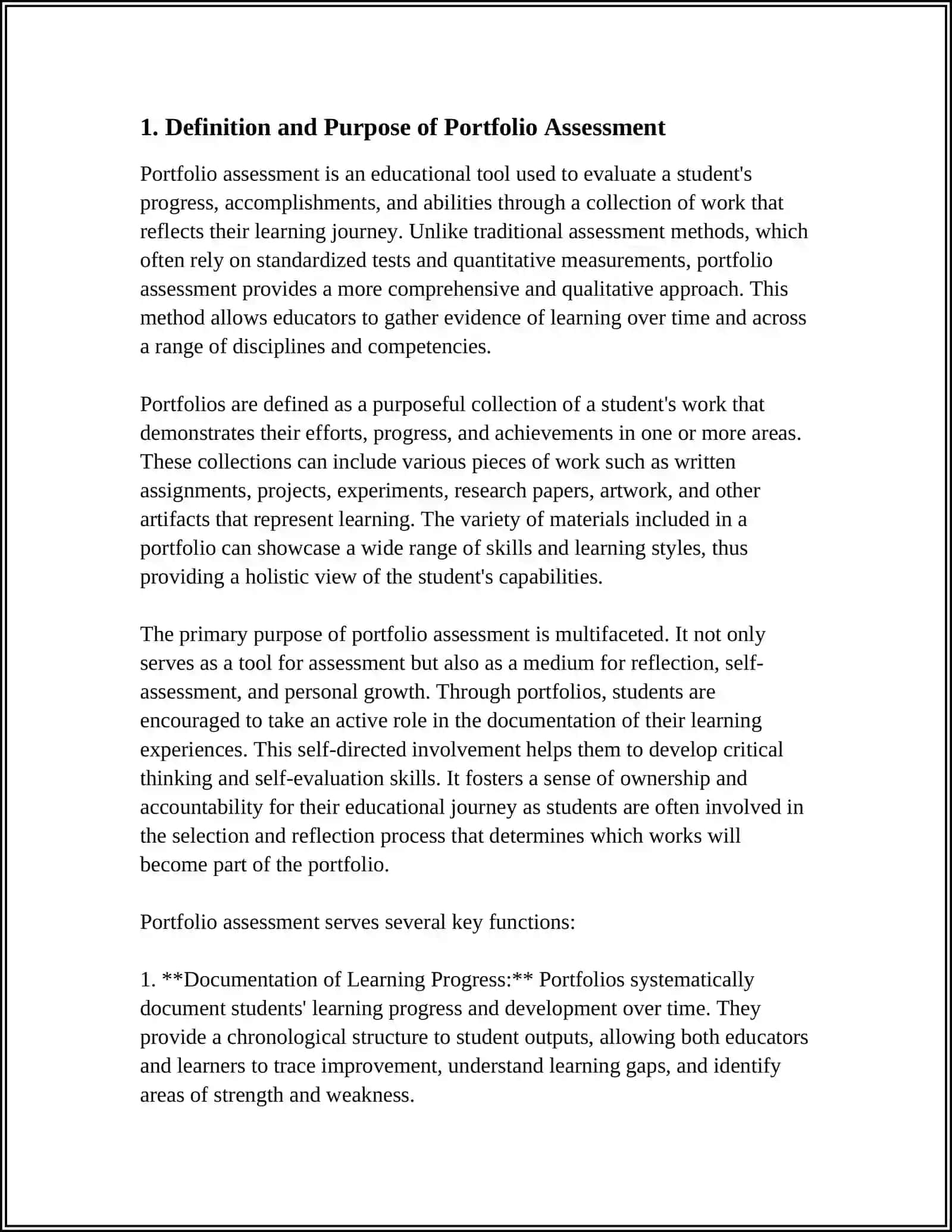 PORTFOLIO AS AN ALTERNATIVE ASSESSMENT 3