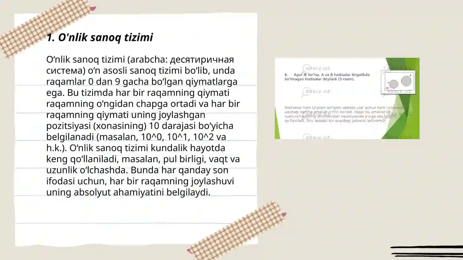 O'nlik sanoq tizimi 3