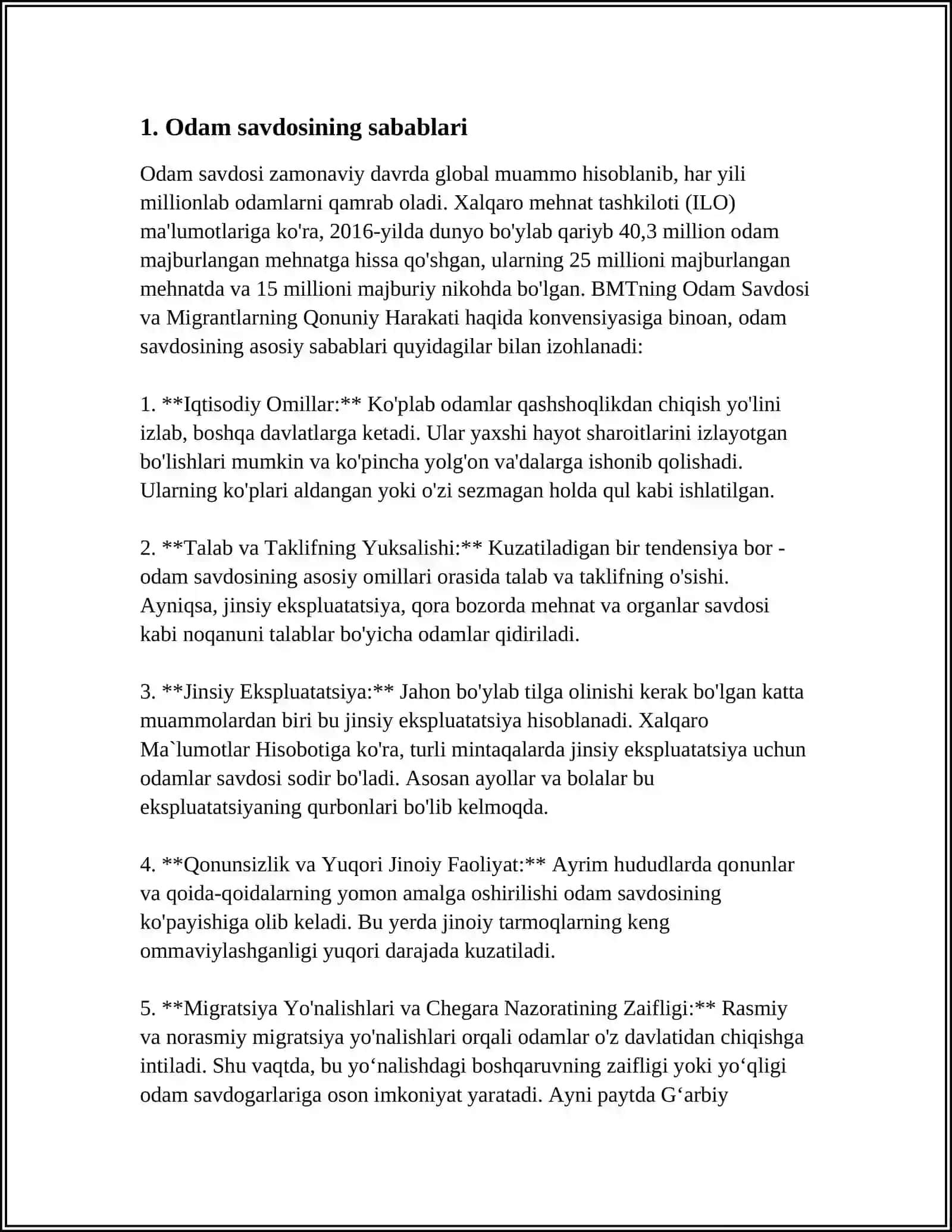 ODAM SAVDOSI GLOBAL MUAMMO REFERAT 3
