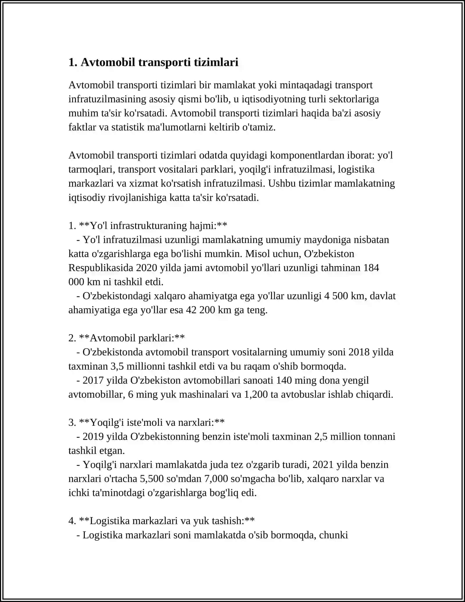 Avtomobil transporti tizimlari 3