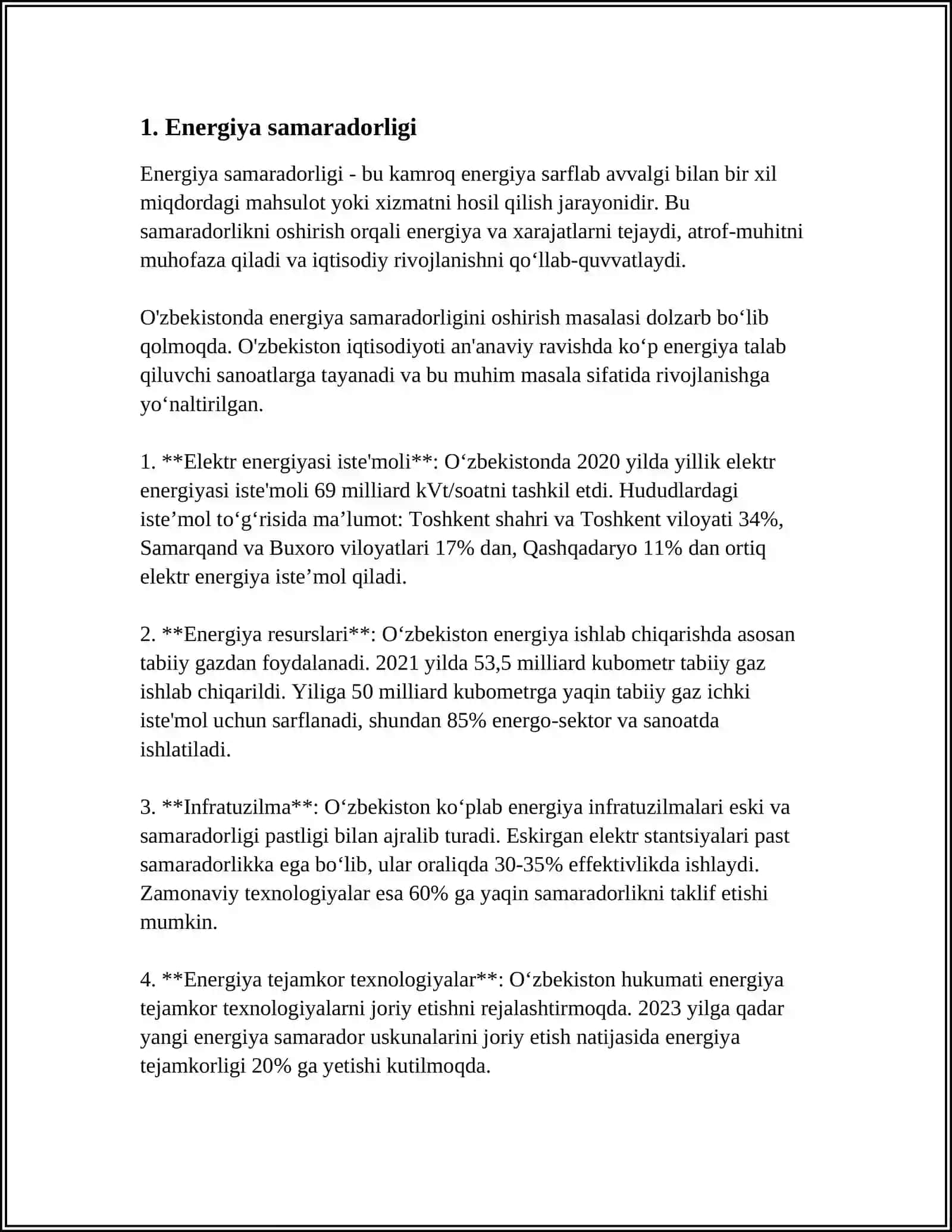 O‘ZBEKISTON RESPUBLIKASI ENERGETIKA VAZIRLIGI 3