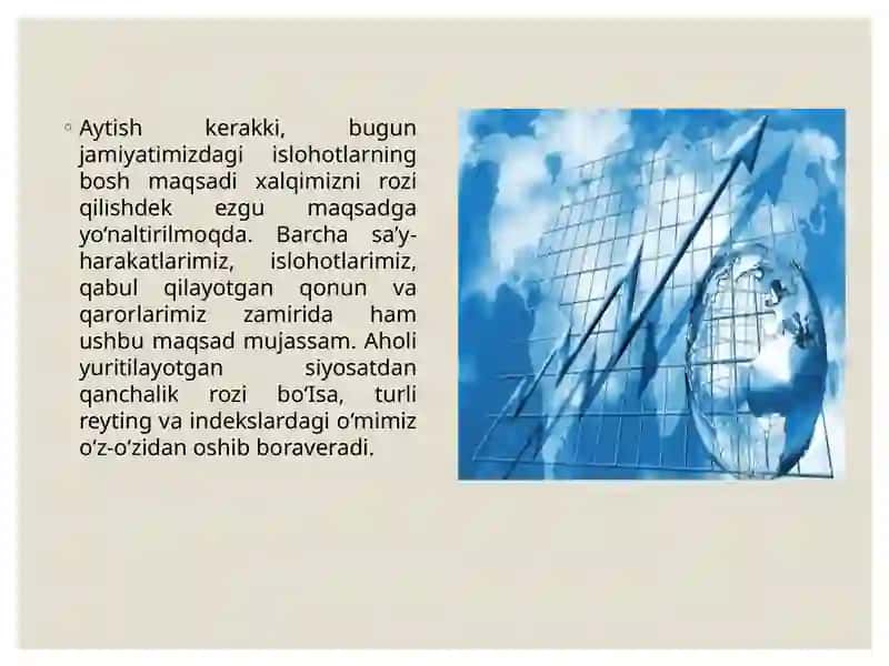 Xalqaro reyting va indekslarda O‘zbekiston pozitsiyasi 3