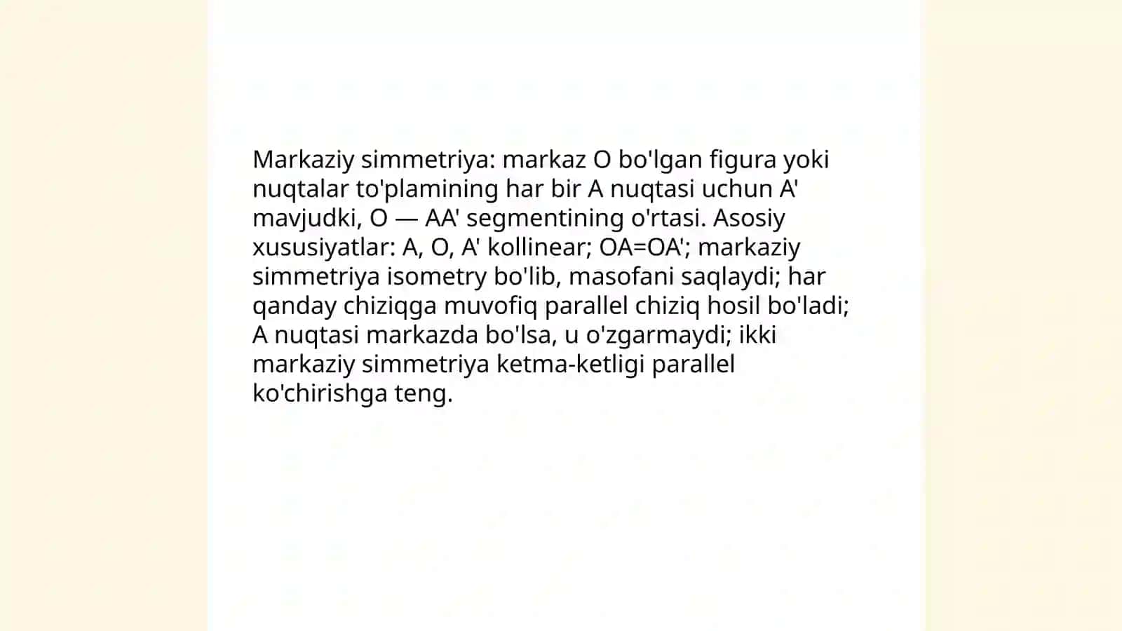 Markaziy simmetriya mavzusida Xoʻjamurodova Rayhona 3