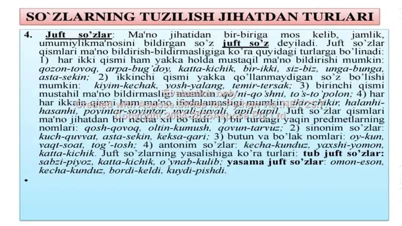 Soʻz yasalishi va tuzilishiga koʻra turlari 3