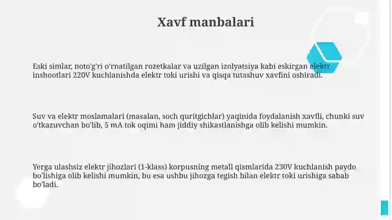 Elektr xavfsizligi asoslari 3
