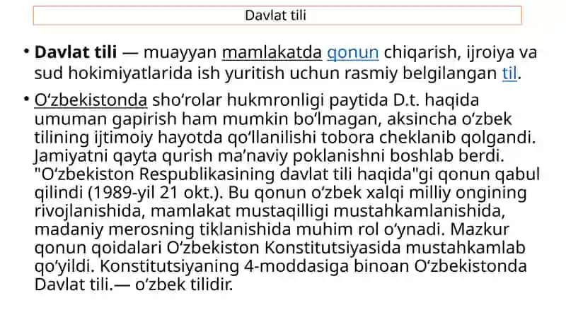 O’zbekiston Respublikasi Davlat tili 3