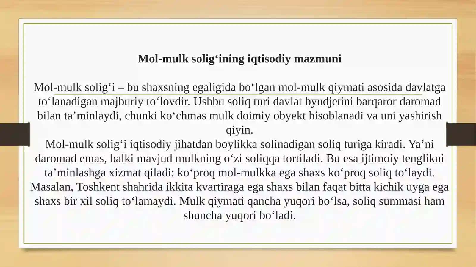 Mol-mulk va mulkiy daromadlarga soliq solish 3