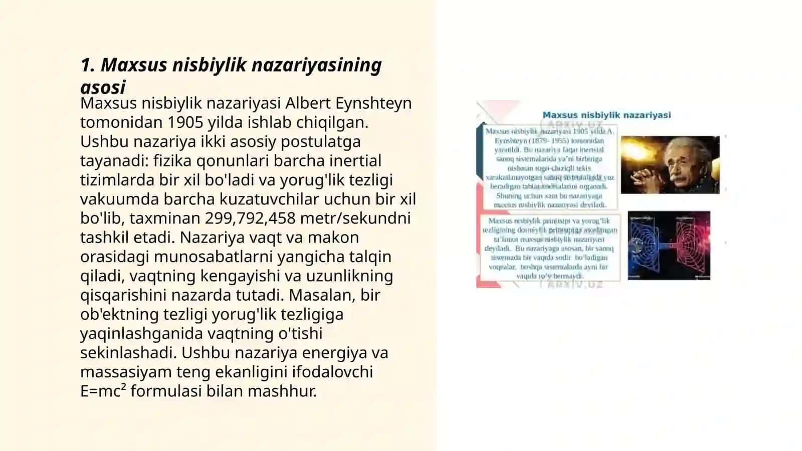 Maxsus nisbiylik nazariyasi 3