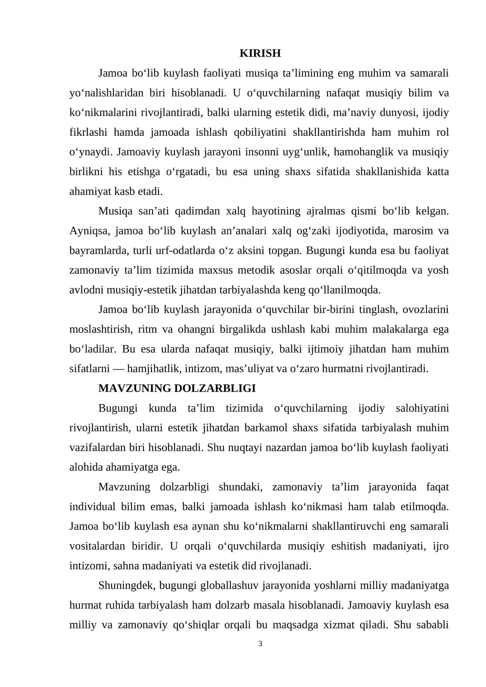 JAMOA BOLIB KUYLASH FAOLIYATI. 3