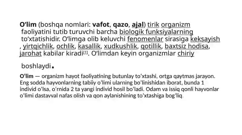o’lim haqida tushunchala 3