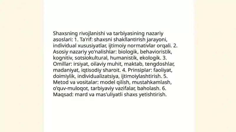Shaxsning rivojlanishi va tarbiyasining nazariy asoslari 3