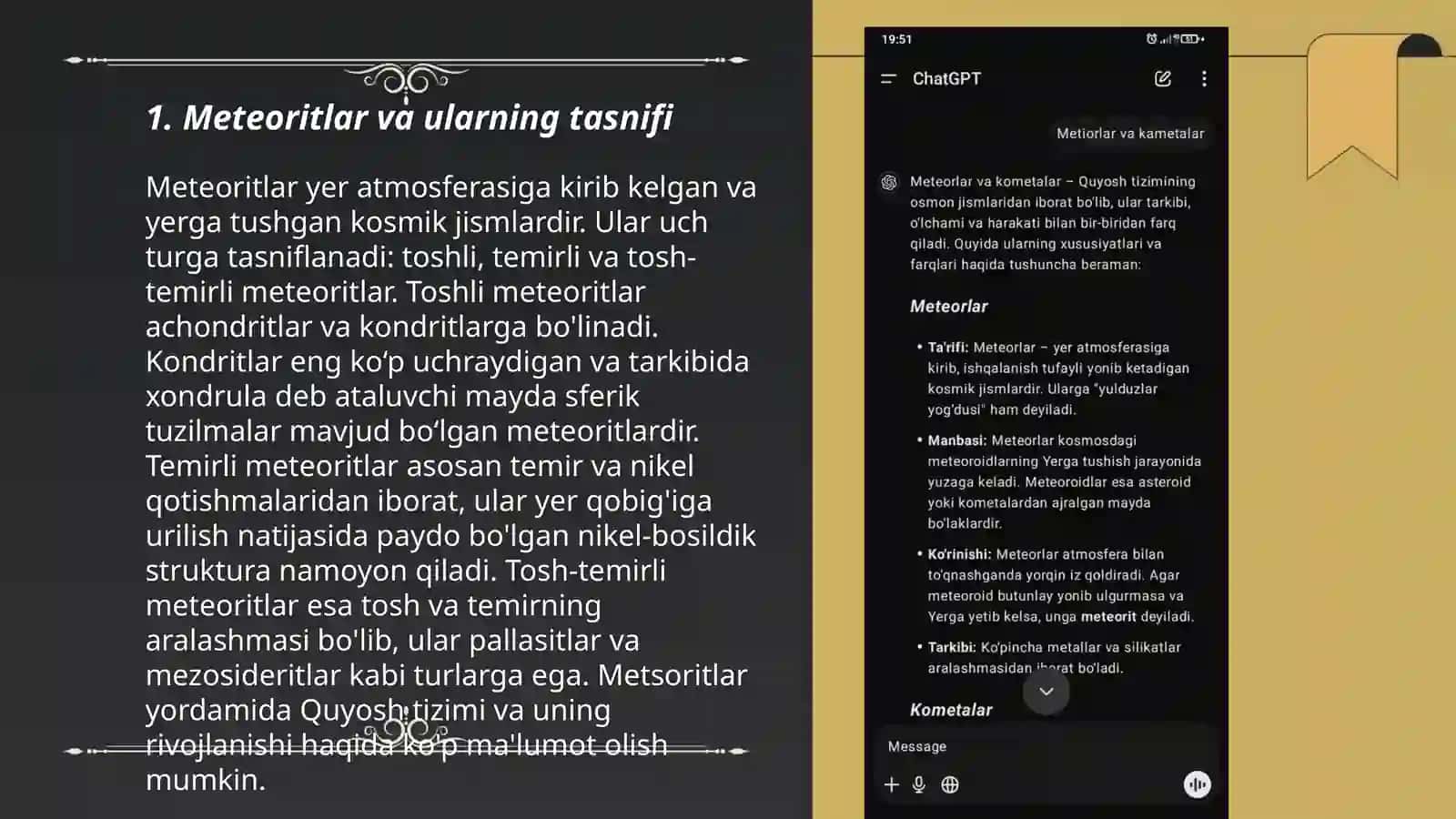 Metiorlar va kametalar 3