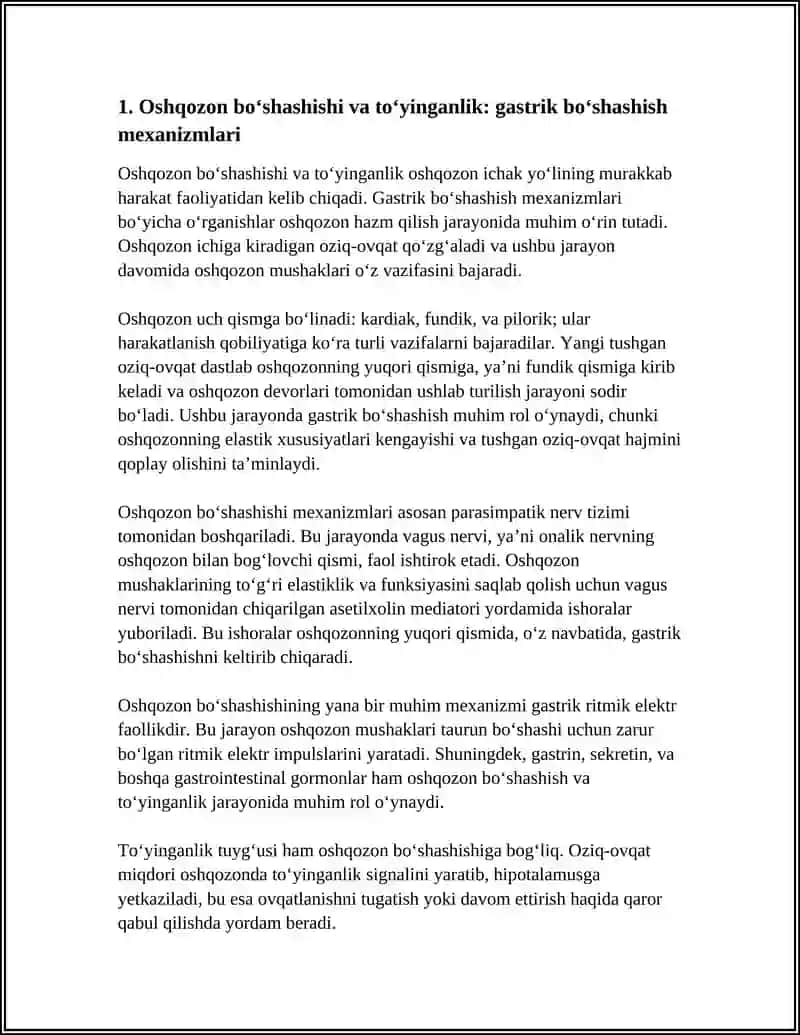 OSHQOZON VA ICHAKDA HAZM QILISH FAOLIYATINI O‘RGANISH OSHQOZON ICHAK YO‘LINING HARAKAT FAOLIYATI 3
