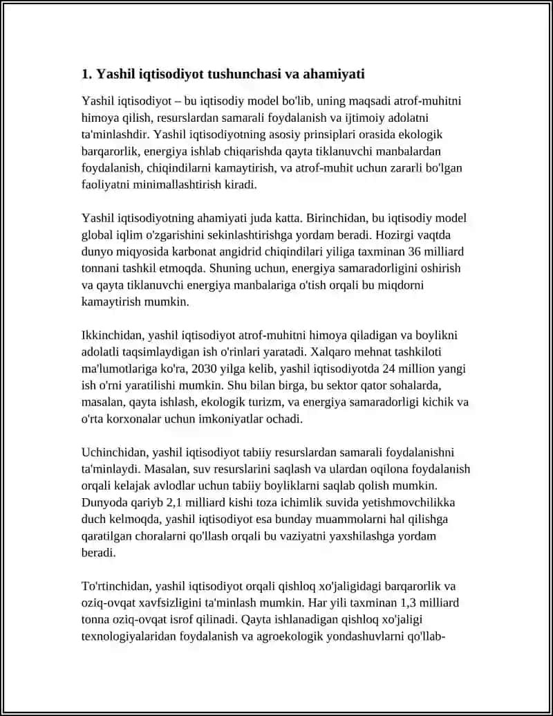 Yashil iqtisodiyot 3