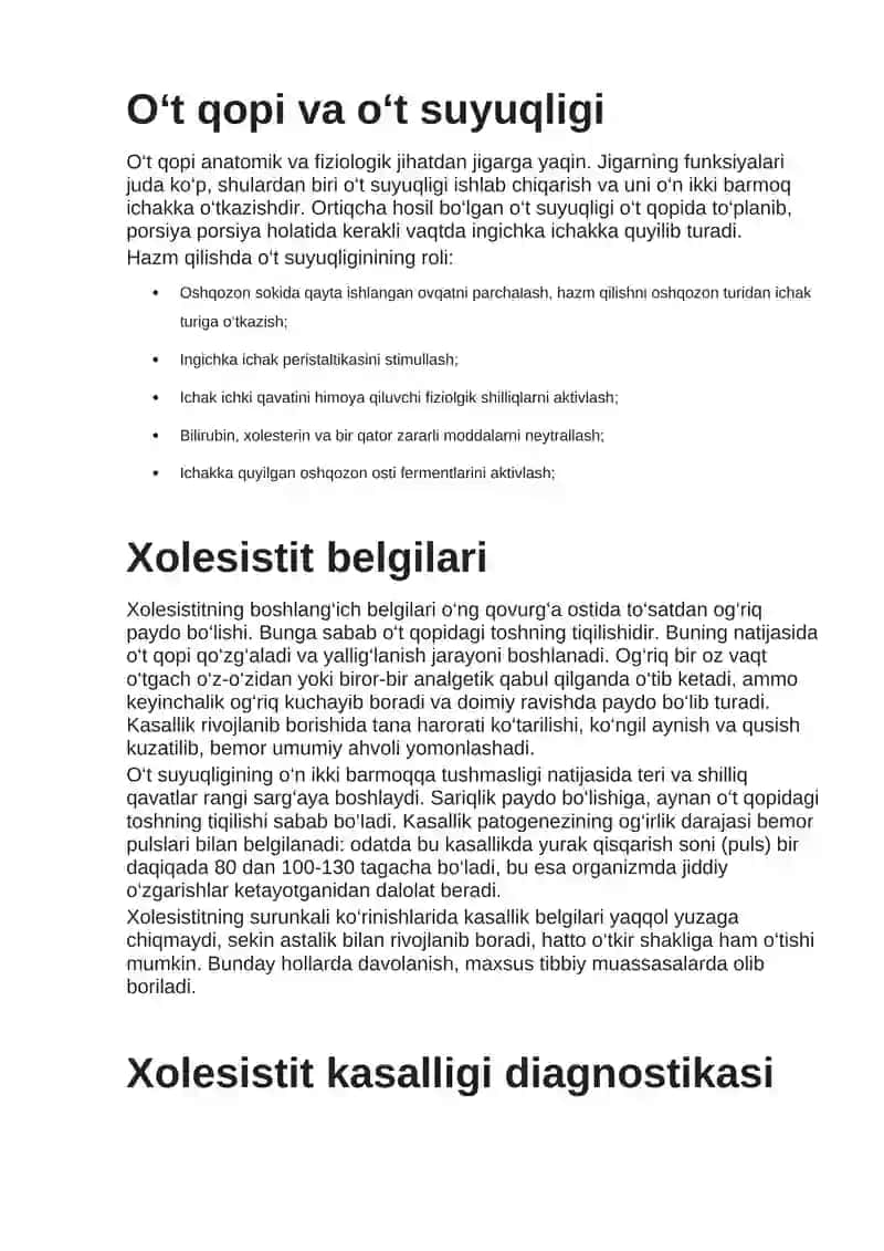 Xolesistit va uning belgilari 3
