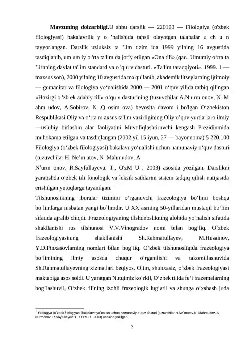 O‘zbek Tili 3