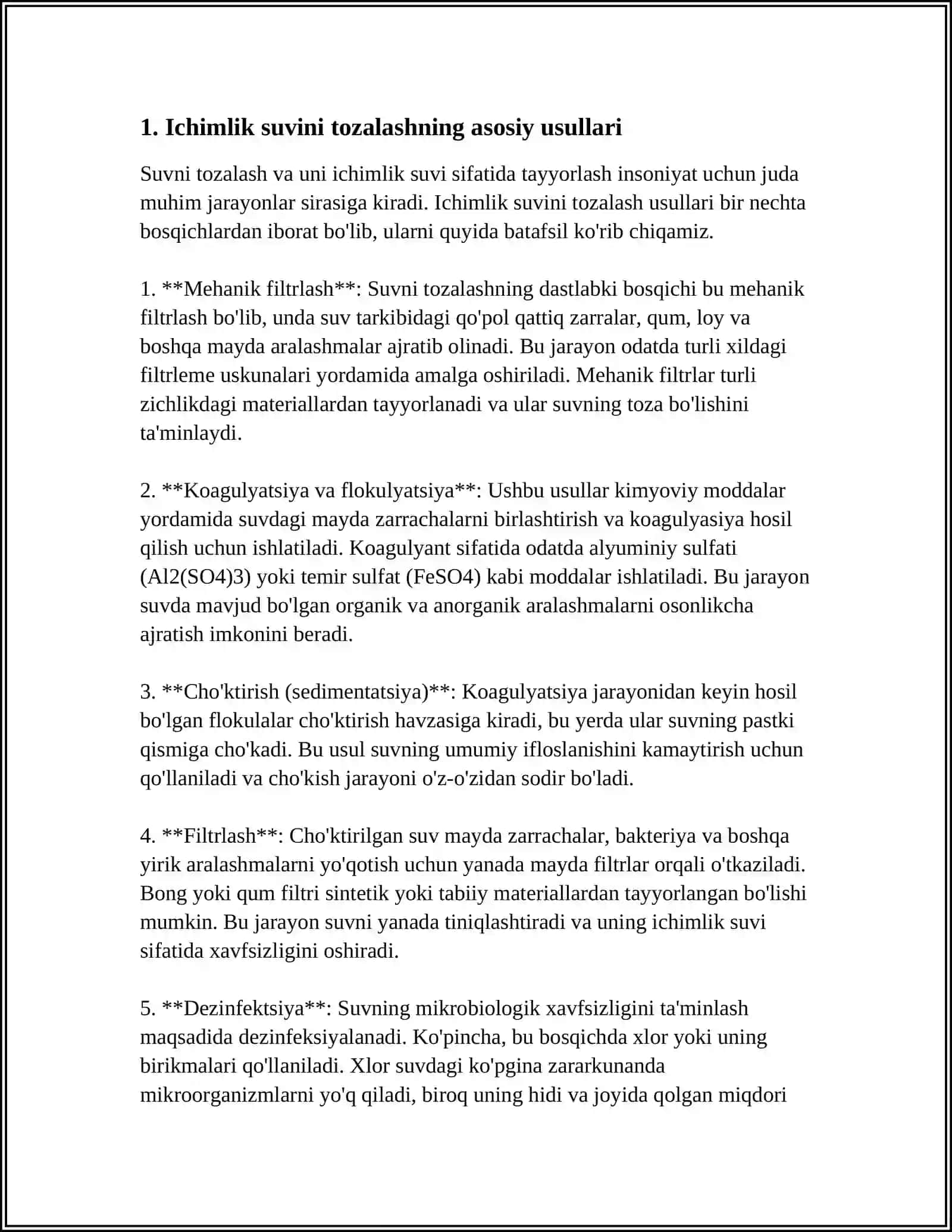 ICHIMLIK SUVINI TOZALASH 3